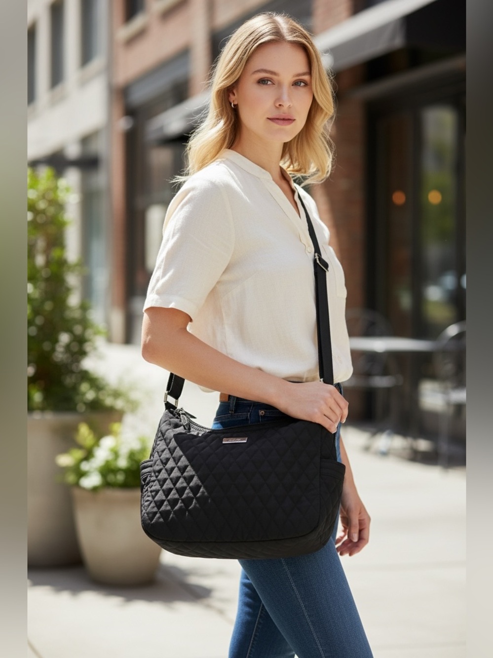 Vera Bradley Black Quilted Crossbody